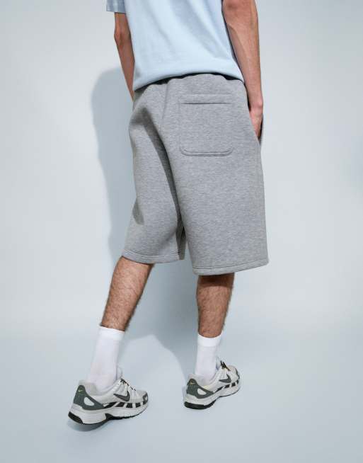 Weekday - Simon - Pantaloncini in jersey grigio mélange in tessuto effetto scuba, 2 di 7
