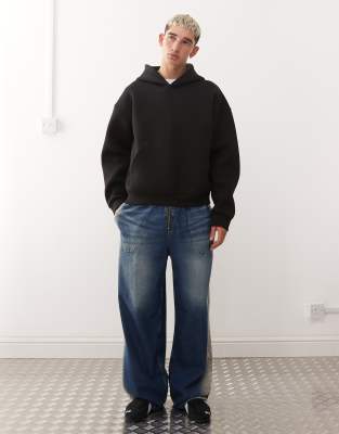 Weekday Simon Scuba Hoodie In Black