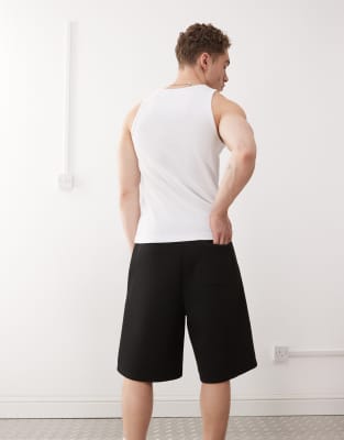 Weekday Simon scuba jersey shorts in black