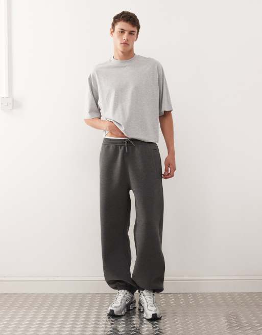 Weekday Simon scuba joggers in dark grey melange