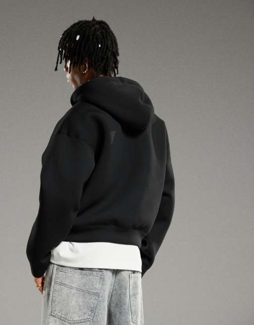 Weekday Simon scuba zip through hoodie in black | ASOS