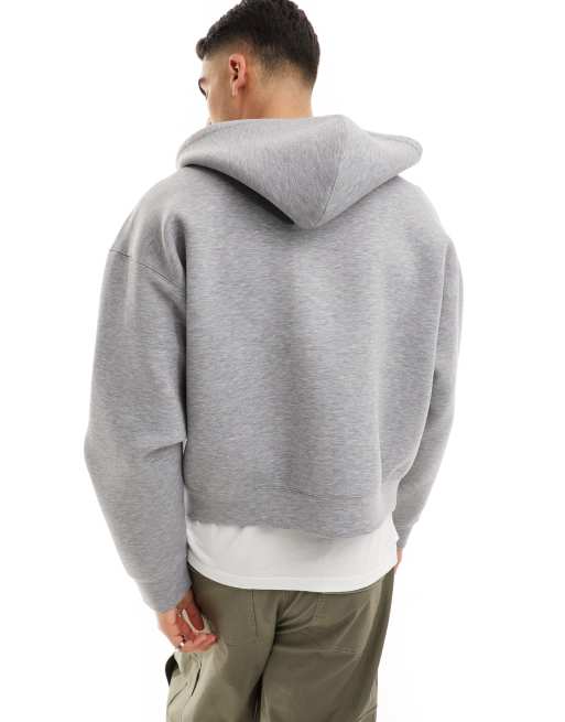 Weekday Simon scuba zip through hoodie in gray melange | ASOS