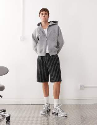 Weekday Simon scuba zip up hoodie with embroidered graphic