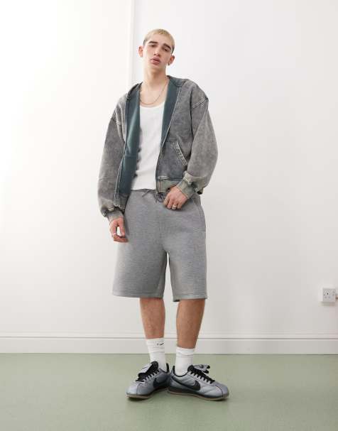 Weekday – Simon – Shorts aus Scuba-Jersey in meliertem Grau - view 1