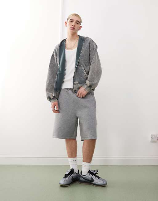 Weekday - Simon - Shorts van jersey in gemêleerd grijs