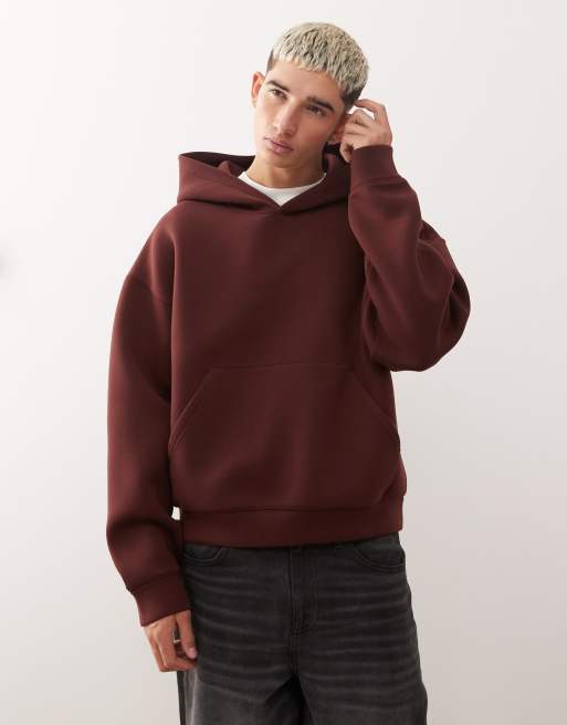 Weekday - Simon - Sweat à capuche en néoprène - Bordeaux