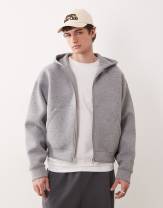 Weekday Simon scuba zip through hoodie and sweatpants in gray