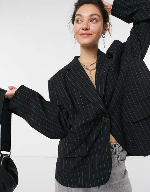 Weekday pinstripe co-ord in black, 2 of 3