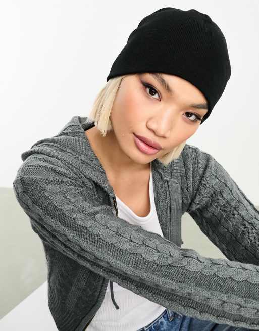 Weekday - Skate - Beanie in jaren 90 stijl in zwart
