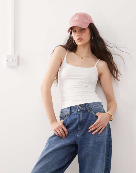 Weekday skinny strap vest top in white - view 1