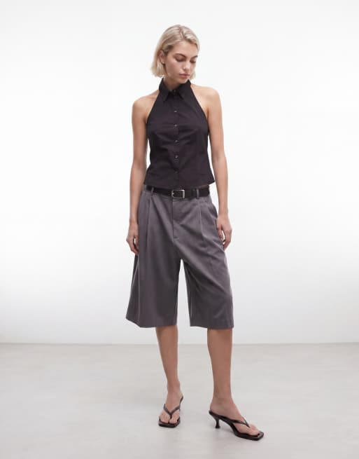 Weekday sleeveless button down shirt in black, 2 of 4