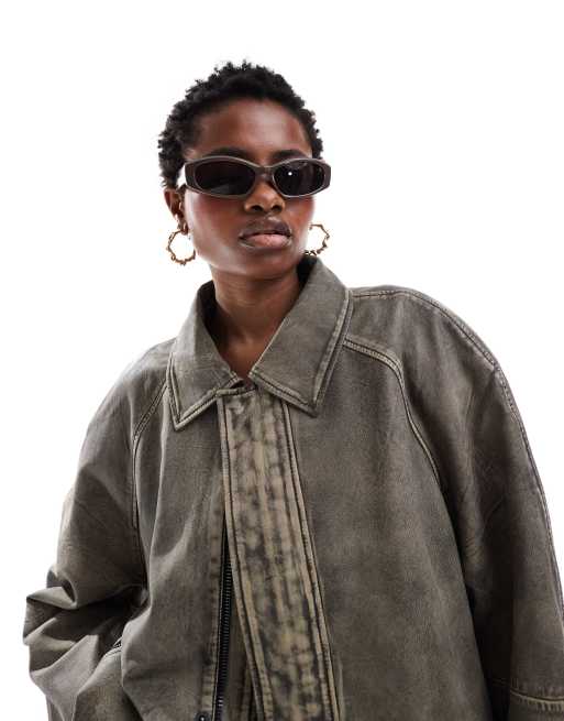 Weekday Slide sleek sunglasses in brown, 2 of 4
