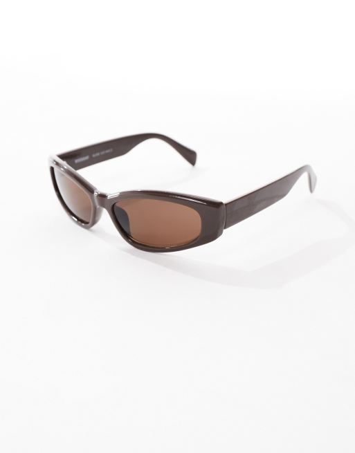 Weekday Slide sleek sunglasses in brown, 4 of 4