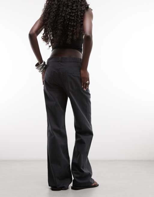 Weekday slightly flared pants in black herringbone, 5 of 5