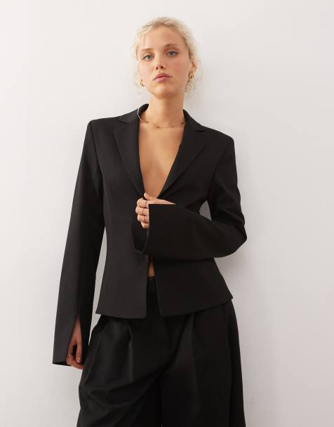 Weekday slim fit blazer in black - view 1