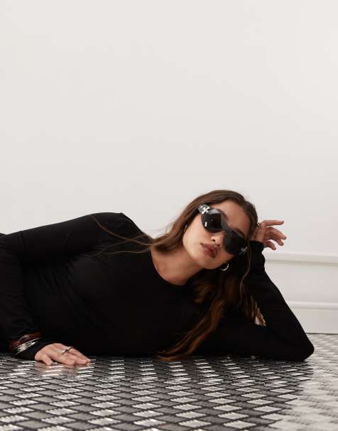 Weekday slim fit long sleeve maxi dress in black - view 1