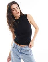 Free People Brami Skinny Strap cami Top in black