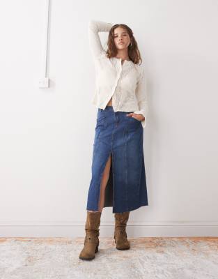 Weekday Slim Fit Open Knit Cardigan In White