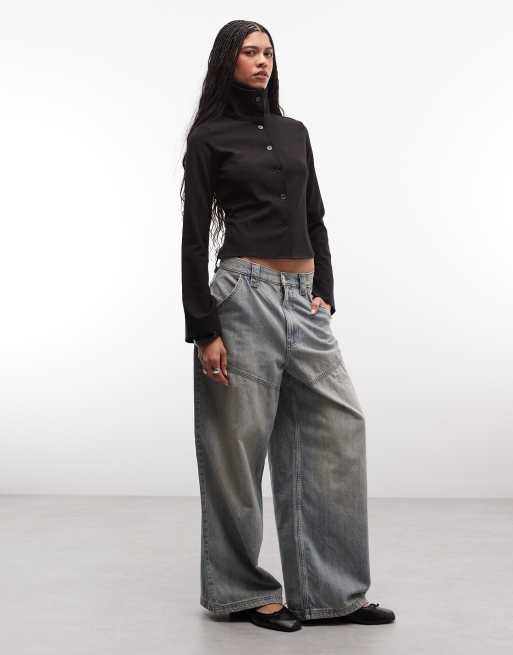 Weekday - Slim-fit overhemd met opstaande boord in zwart, 2 van 4