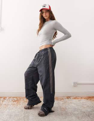 Weekday Slim Fit Super Soft Long Sleeve Top With Thumb Holes In Gray