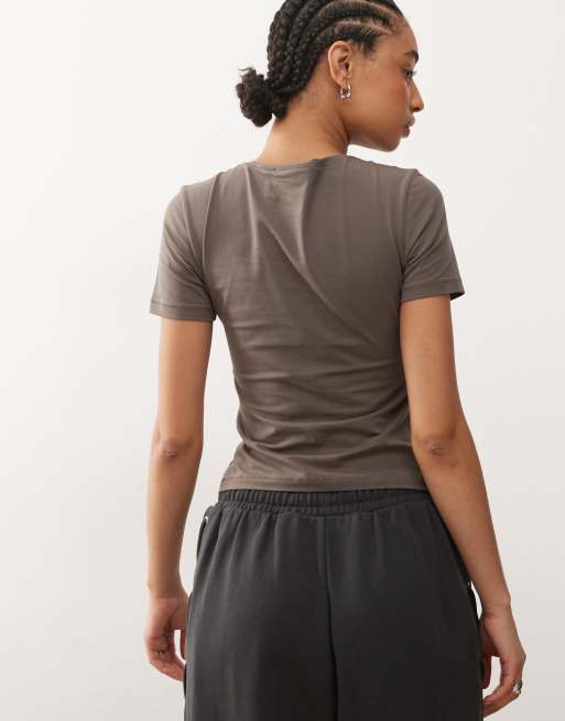 Weekday – Slim-Fit-T-Shirt in Anthrazit, 4 von 4