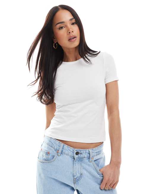 Weekday slim fit t-shirt in white