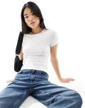 [Weekday] Weekday slim fit t-shirt in white XL White