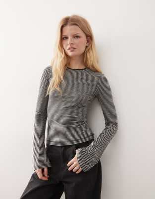 Weekday Slim Long Sleeve Top In Black