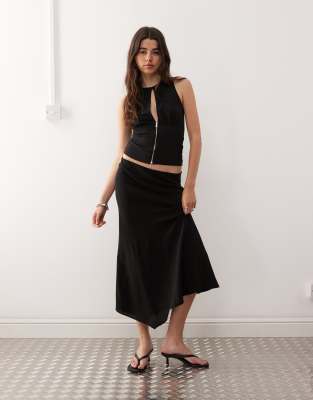 Weekday Slim Sleeveless Top With Keyhole Cut-out In Black