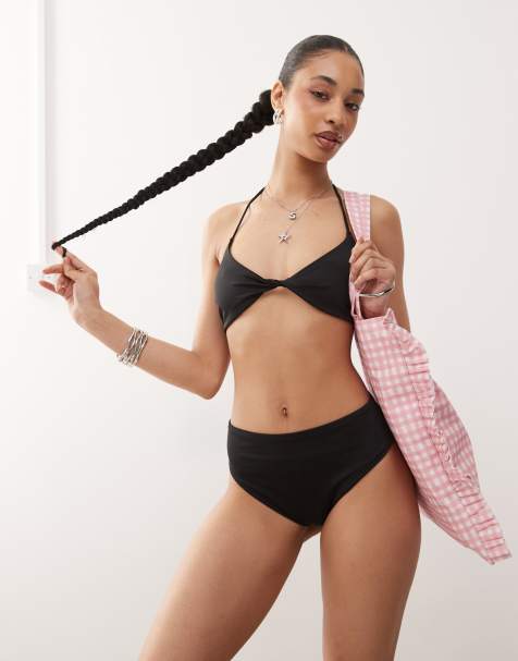 Weekday - Slip bikini a vita alta neri - view 1