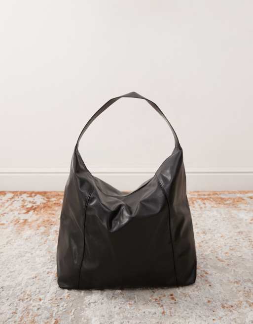 ★★Slouchy Shoulder Bag デイリーバッグ Black Noir Nylon Chain-Link Slouchy Shoulder Bag - CHARLES & KEITH HU