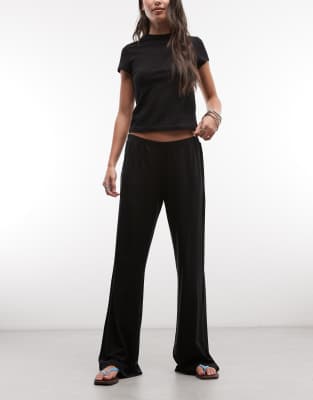 Weekday Slouchy Jersey Pants In Black