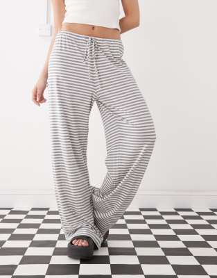 Weekday slouchy pants in off-white and gray stripes | ASOS