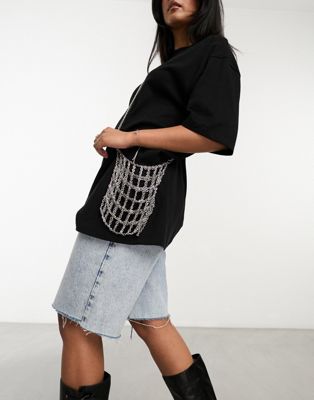 Weekday small chain bag in silver - ASOS Price Checker