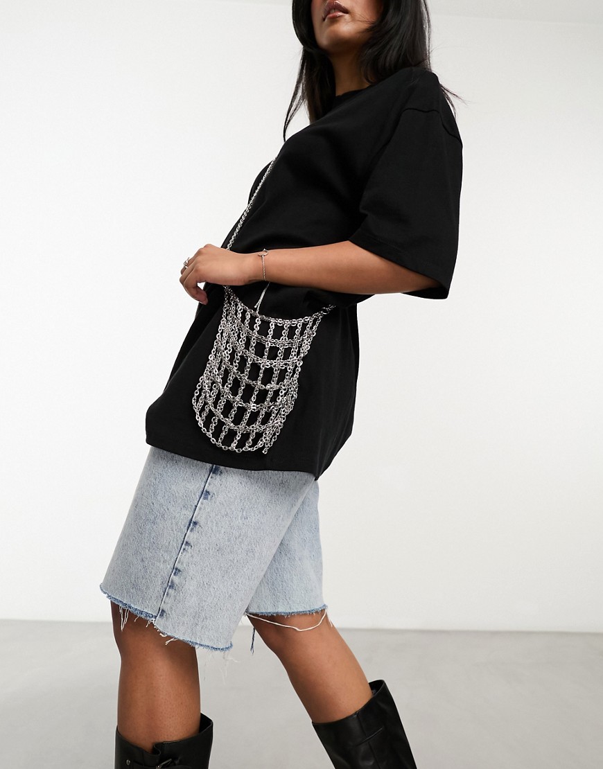 Weekday small chain bag in silver