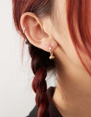 Weekday Weekday small hoop earrings with stud detail in gold