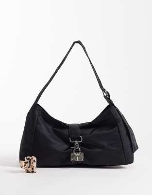 Weekday Small Shoulder Bag With Buckle Closure Detail In Black