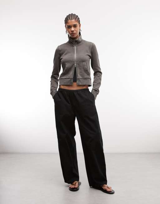 Weekday - Smalle aansluitende hoodie met ritssluiting in donkerblauw, 2 van 4