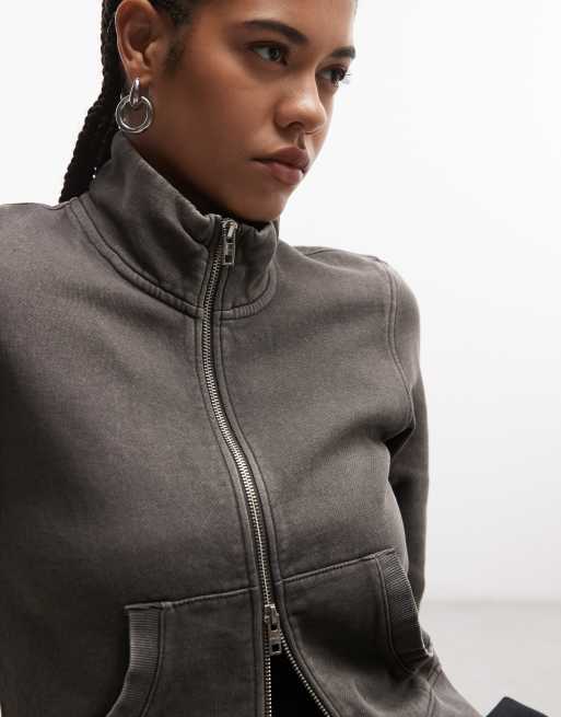 Weekday - Smalle aansluitende hoodie met ritssluiting in donkerblauw, 3 van 4