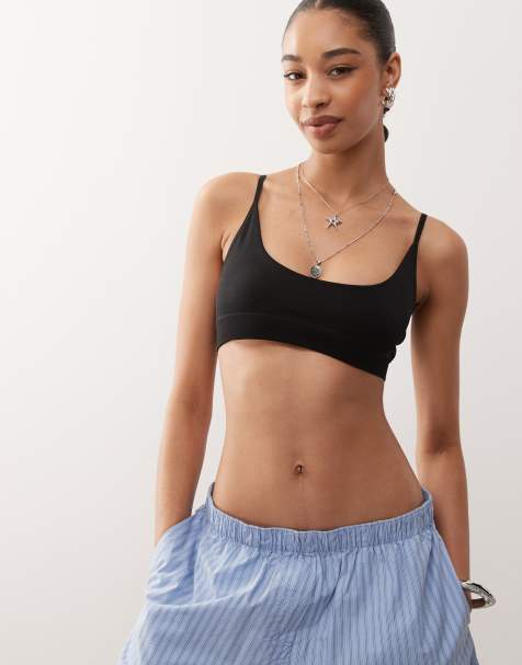 Weekday soft seamless scooped bra in black - view 1