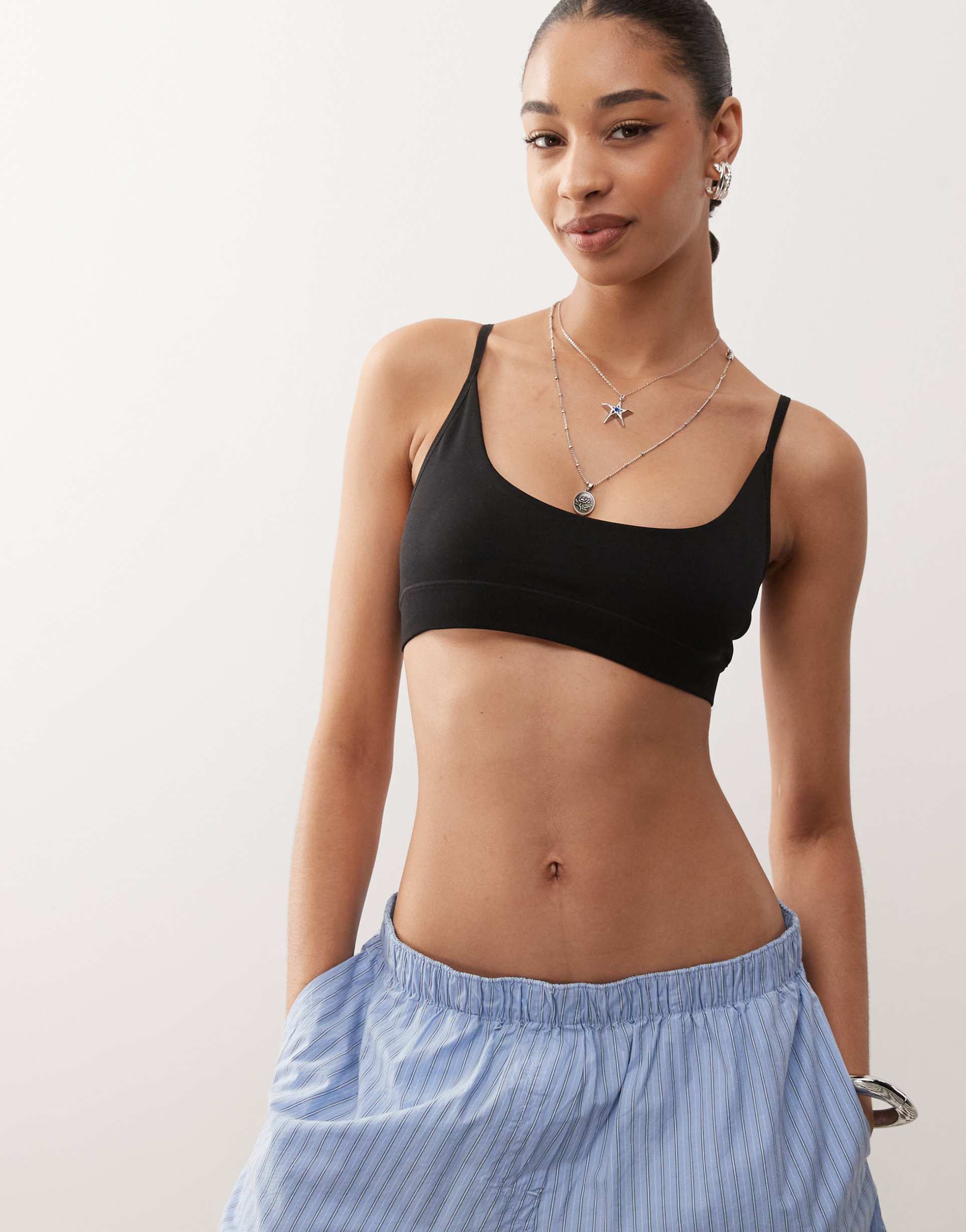 weekday soft seamless scooped bra in black