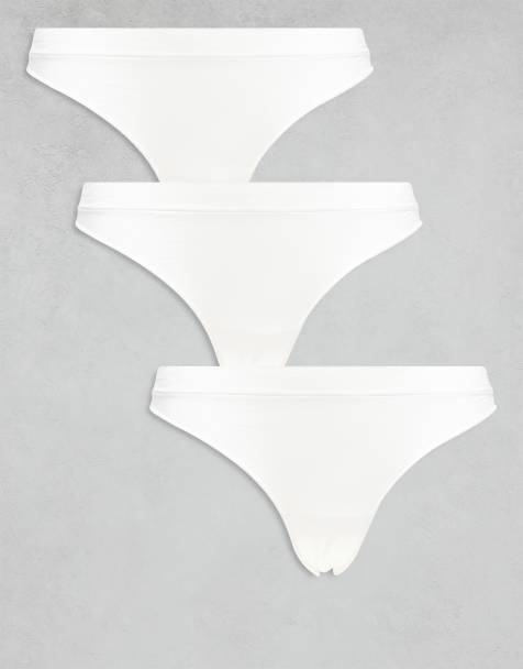 Weekday soft seamless thongs 3-pack in off-white - view 1