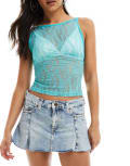 [Weekday] Weekday Soho flared denim mini skirt in light blue wash 44 Tide blue