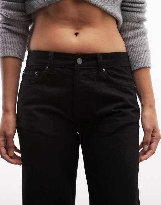 Weekday Sonic jean droit taille basse noir délavé, 5 de 5
