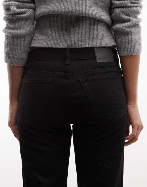 Weekday Sonic low waist straight leg jeans in black rinse, 4 of 5