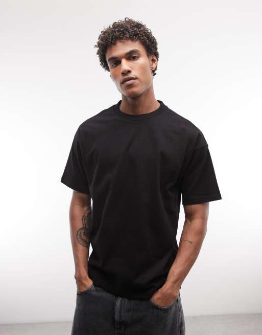 Weekday - Sort løstsiddende oversized T-shirt i firkantet pasform