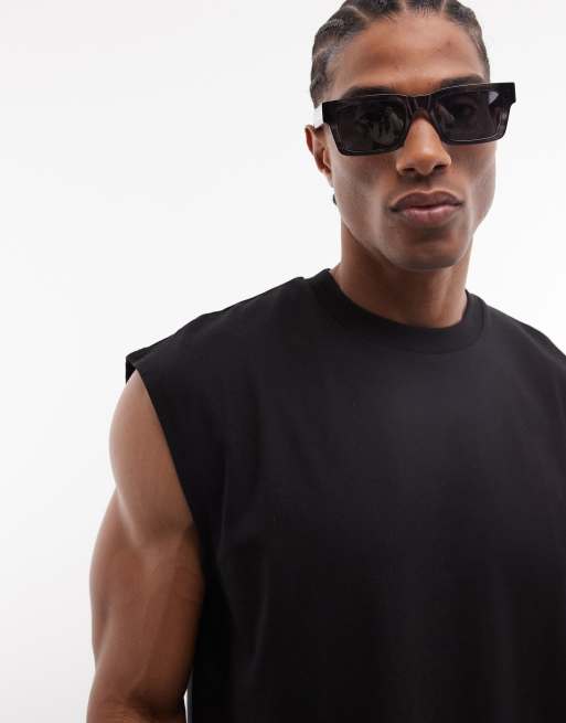 Weekday - Sort oversized ærmeløs T-shirt, 5 af 5