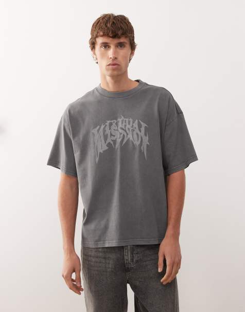 Weekday - Sort oversized T-shirt med grafisk tekstprint i firkantet pasform - view 1