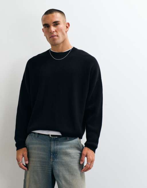 Weekday - Sort oversized trøje med energiprint på ryggen, 4 af 5