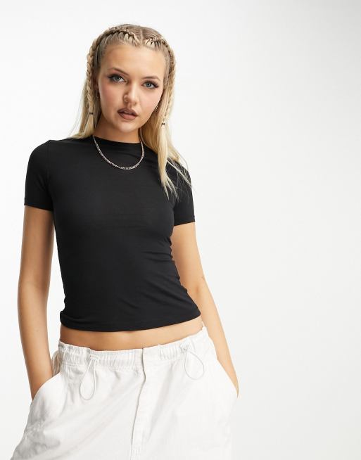 Weekday - Sort slim-T-shirt